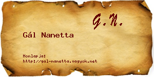 Gál Nanetta névjegykártya